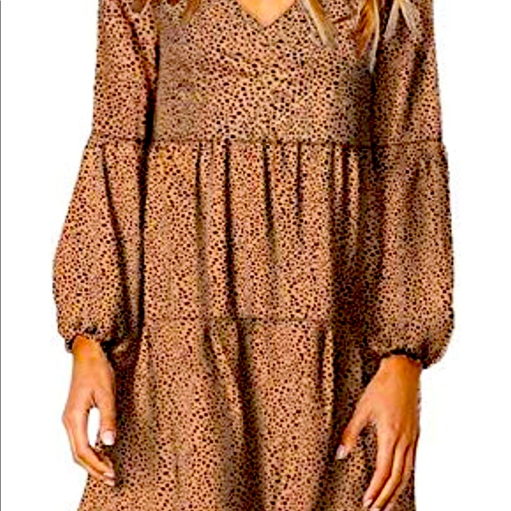 Formal brown midi dress